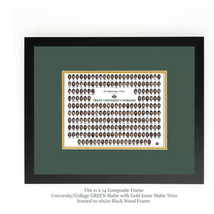 Frame For 11x14 Composite with a BLUE Mat & Gold Liner