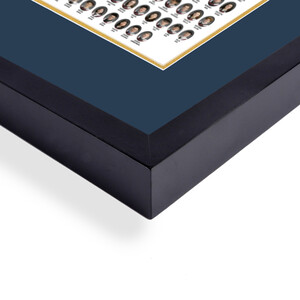 Frame For 11x14 Composite with a BLUE Mat & Gold Liner