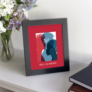 HILL ACADEMY embossed silver foil 5x7 to 8x10 RED Matte & Langford Frame 