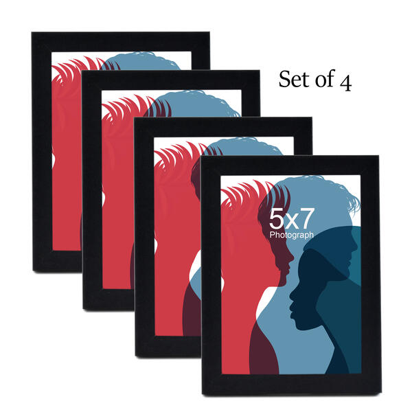 5x7 Contempo Wood Frame Black (set of 4)